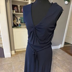 Loft navy wrap dress w waist tie. Sz 6